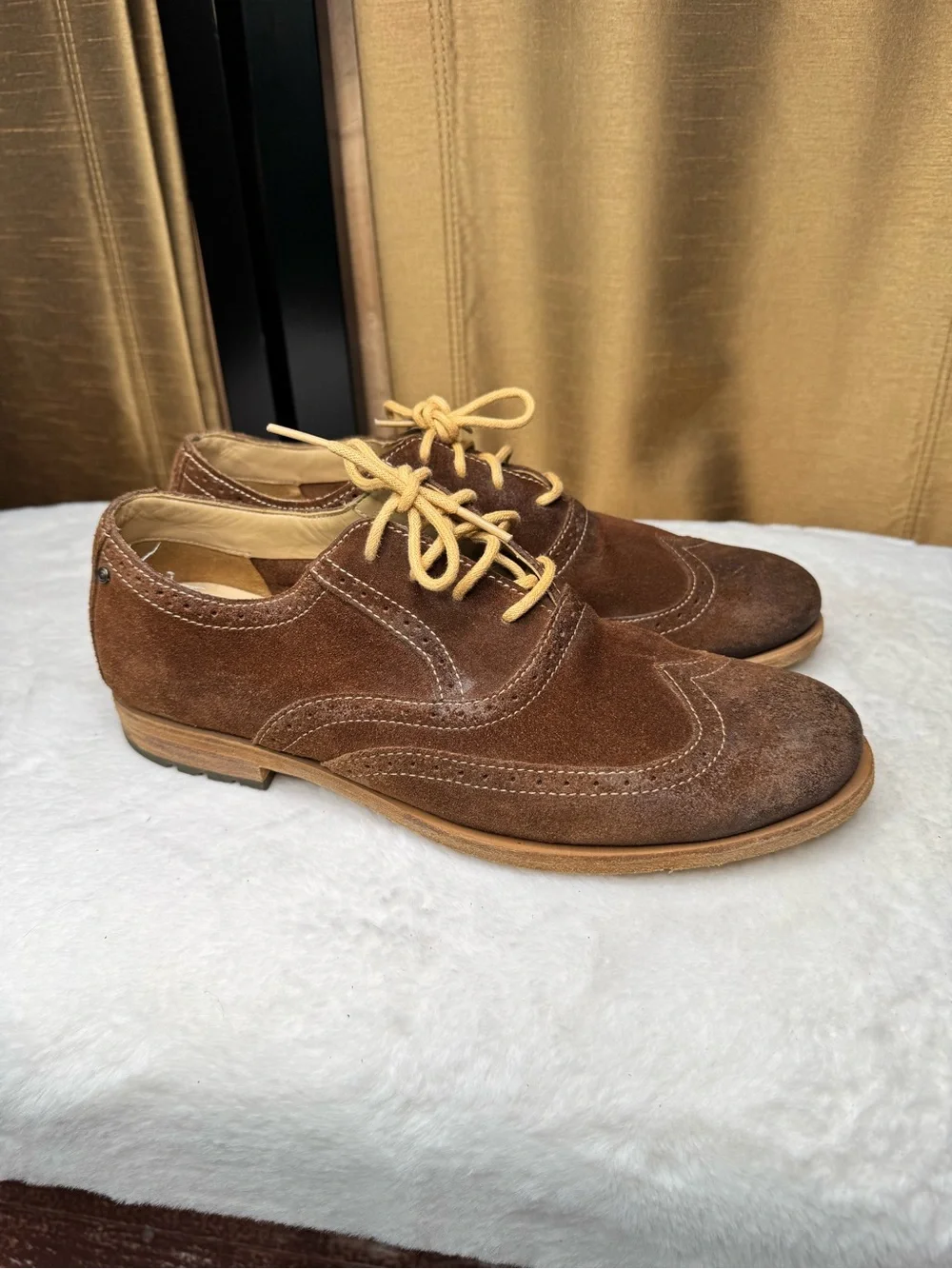 Rockport Seventy One brown suede leather wingtip shoes men’s US 8